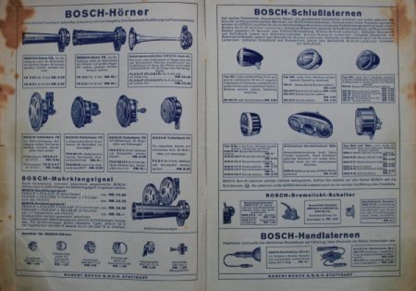 Bosch Automobiles-Spare-Part and Enginelist 1936 Spar-Part Brochure (8086)